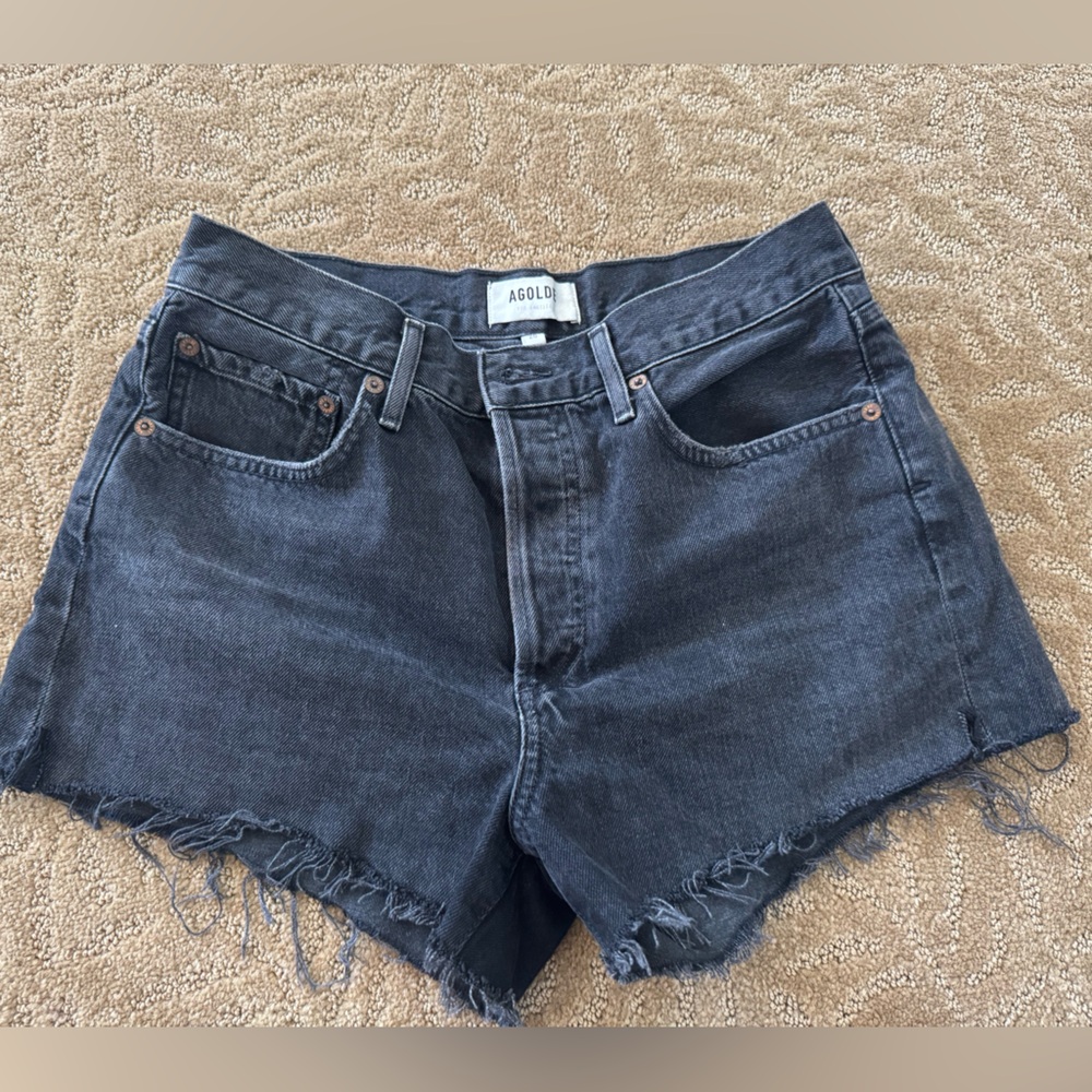 Agolde black denim shorts. Size 26